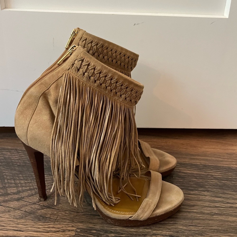 Ralph Lauren Collection Fringe Suede Heels